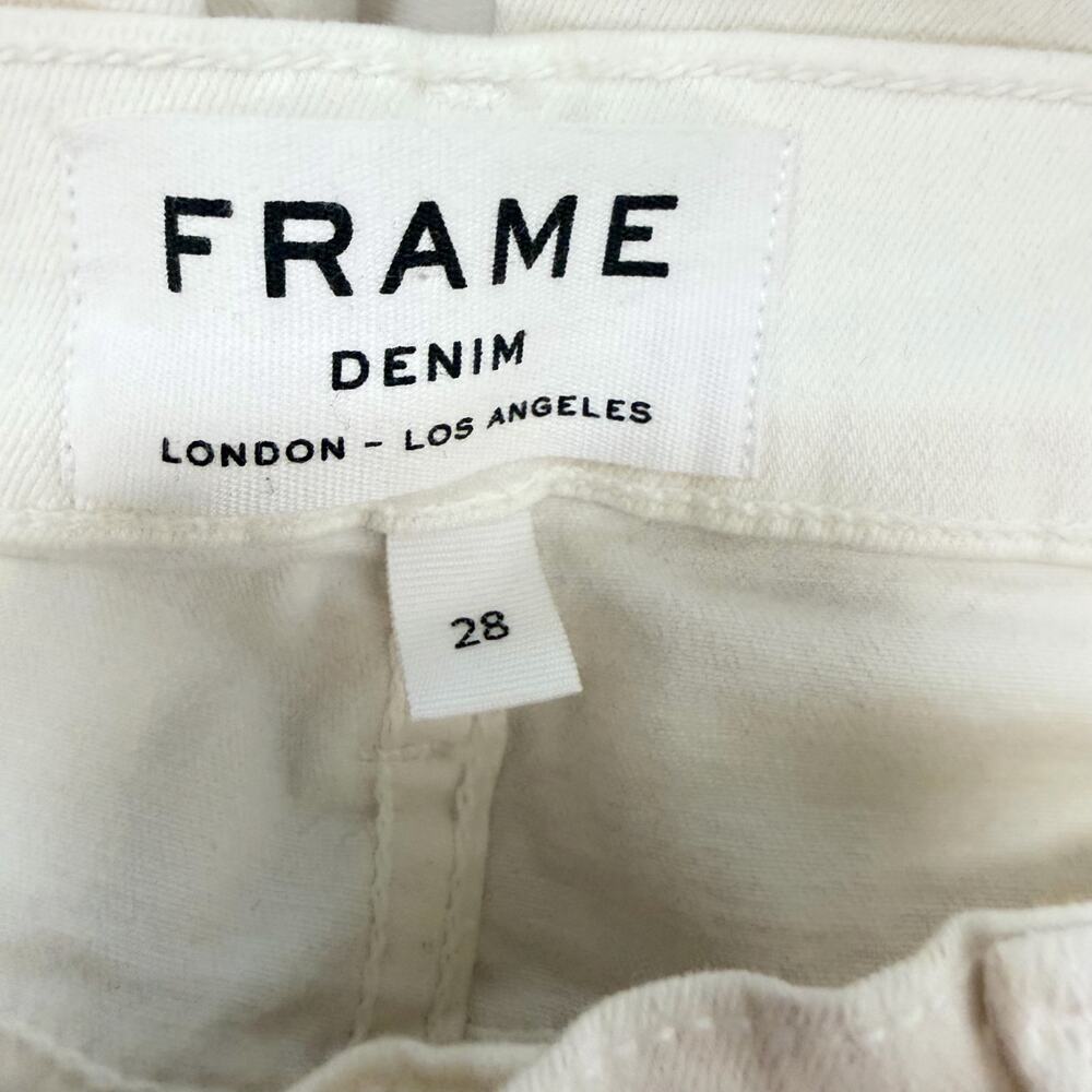 Frame Denim Le Skinny De Jeanne Blanc White Stretch Denim Mid Rise Womens Sz 28 - Picture 10 of 11